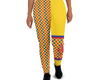 The Best Jogger Pants For Travel Are Colorful Womens Sweatpants with Pockets with designs inspired by the Tokyo Olympics World flags..(Philippines flag inspired joggers)
