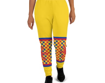 The Best Jogger Pants For Travel Are Colorful Women's Sweatpants with Pockets with designs inspired by the Tokyo Olympics World flags..(Philippines flag inspired joggers)