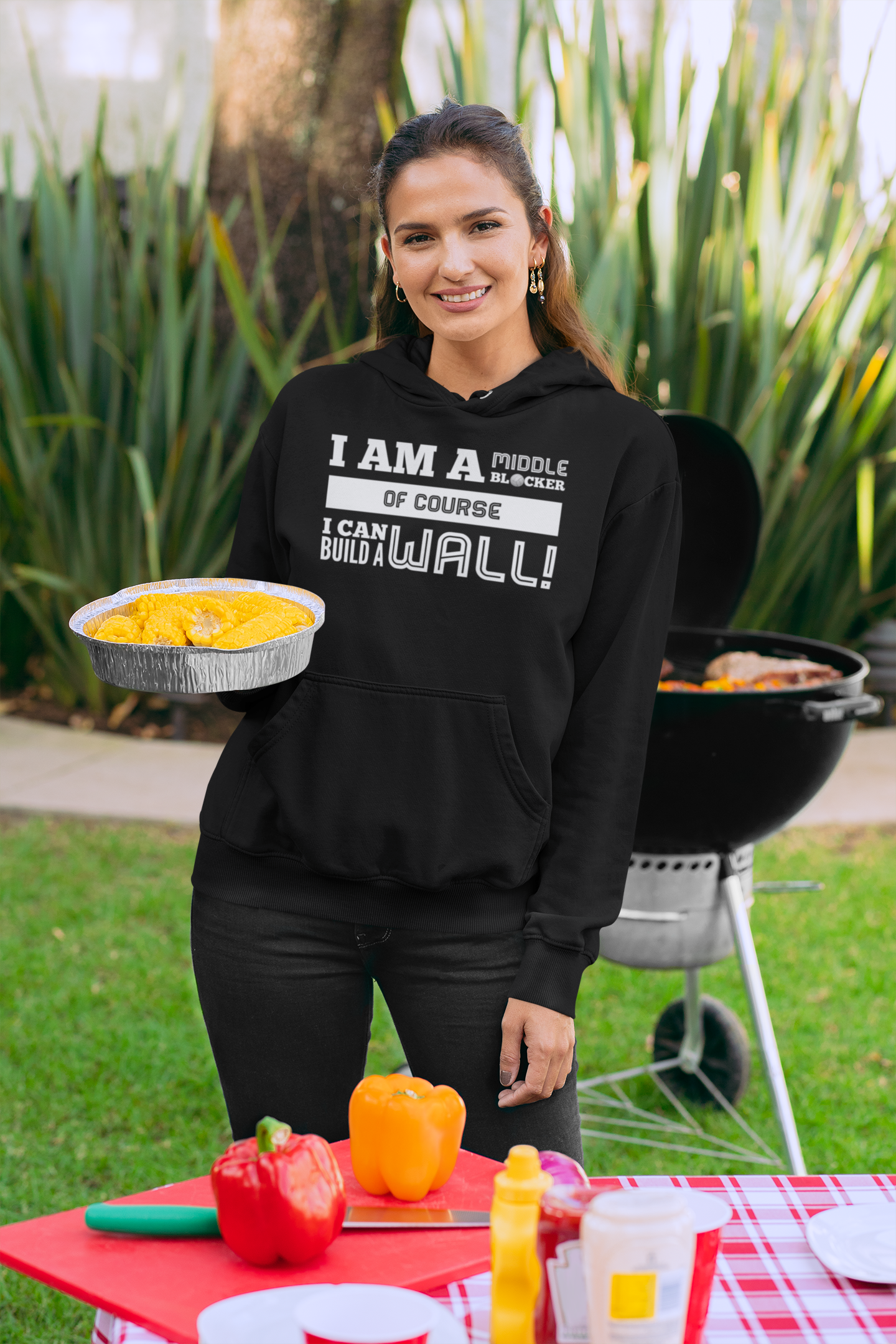 "I am a middle blocker of course I can build a wall!" volleyball t-shirts by Volleybragswag available on my Teespring shop. Click to place an order.