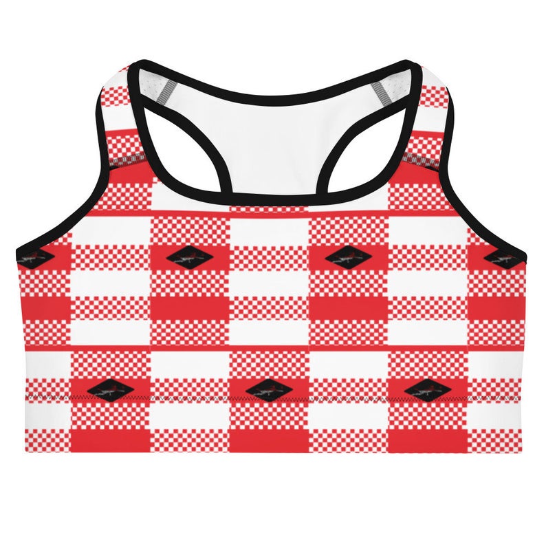 My red sports bra and shorts sets by Volleybragswag come in several amazing patterns and trendy designs which volleyball players will love to wear in practices.