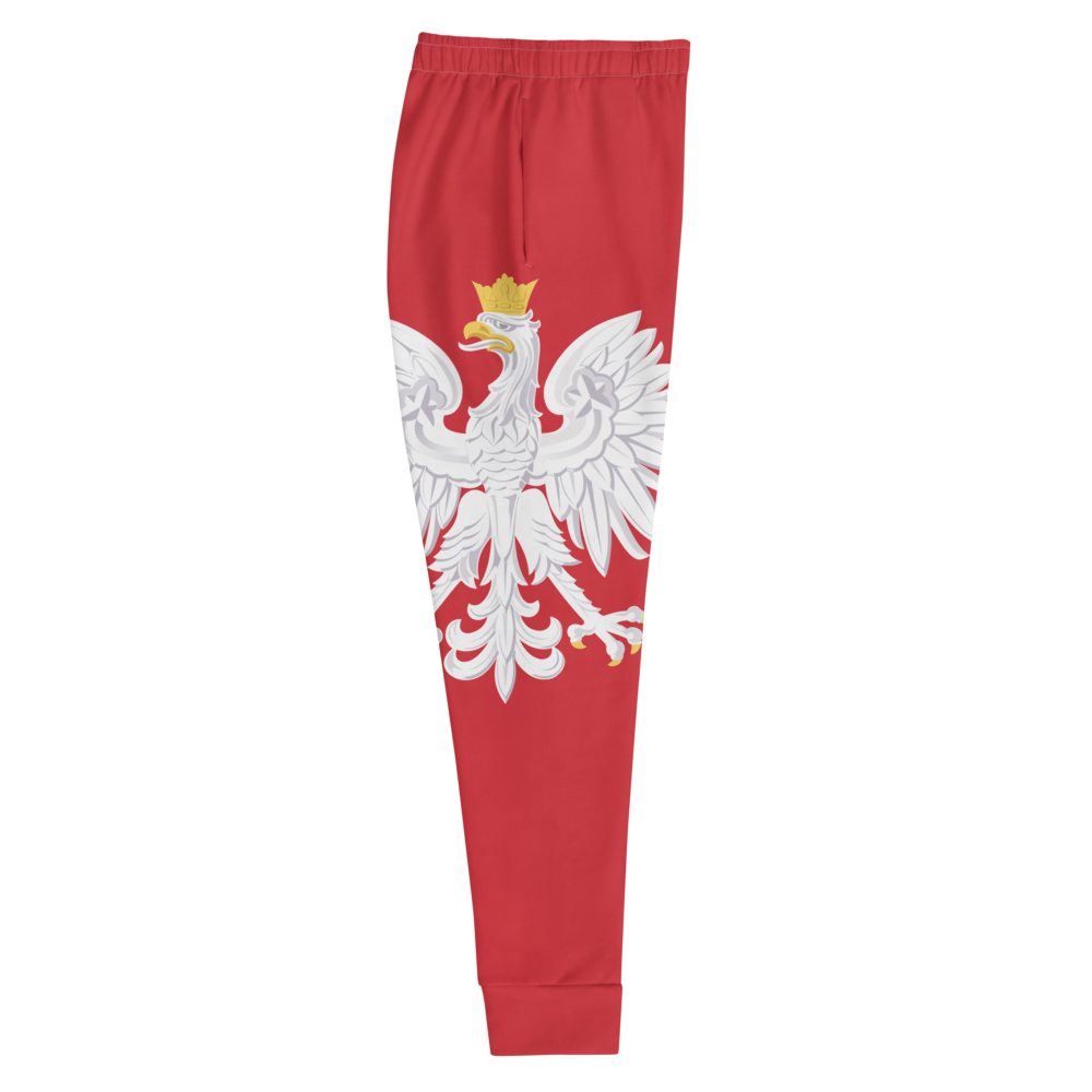 The Best Jogger Pants For Travel Are The Most Comfortable Sweatpants with Pockets with Volleybragswag designs inspired by the Tokyo Olympics World flags..(Poland flag inspired joggers)