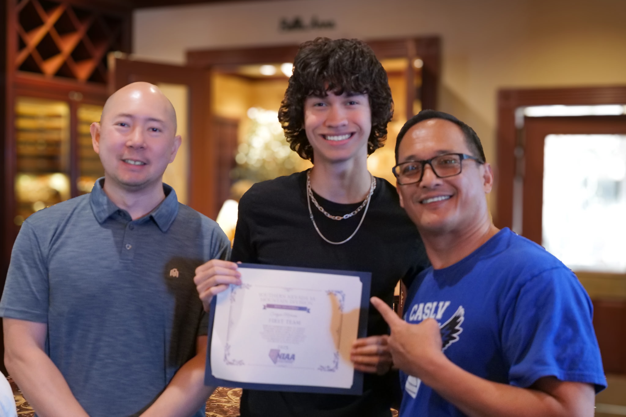 Elite volleyball coach April Chapple has trained Sophomore setter, Sergio Merino receiving Southern Nevada 3A Mountain Division First Team All-Conference recognition, Nevada 3A All-State Second Team selection, and an Offensive Player of the Year award from Coral Academy High School's varsity team.