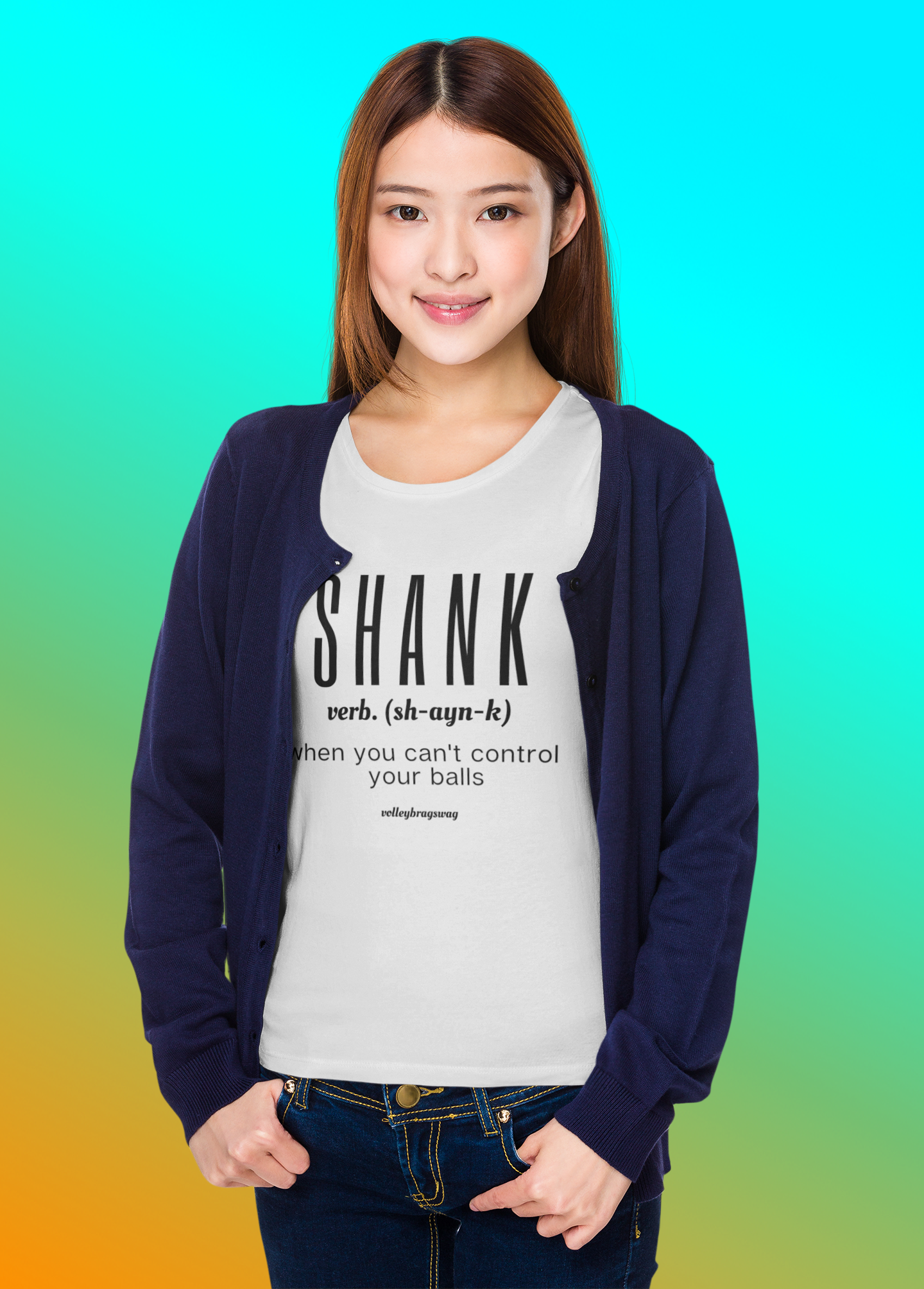 Shank - when you cant control your balls volleyball shirt. April Chapple, Launches a Hilarious Volleyball T-shirt Line With Fun Tongue-in-Cheek Designs sure to make players and enthusiasts laugh available on Etsy and Amazon in time for Cyber Monday and Christmas. A shank is actually a digging or passing error so its something you do not want to do in defense or serve receive. You shank a ball when you contact it while passing or digging in a way that no one can make a play out of the ball because it goes out of bounds or hits the floor.