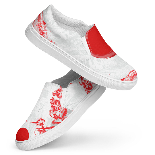 Say hello to the "RedOnes" the red and white Women Canvas Slip on Shoes inspired by the flag of Japan in the 2023 ACVK shoe line. These kicks are my answer to providing a comfortable, colorful, fun, fire alternative to the shoes most players wear to and from the gym for practices, volleyball games and most of all tournaments.