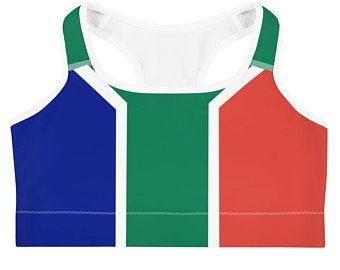 South Africa Flag Inspired                     Sports Bra and Shorts Outfits