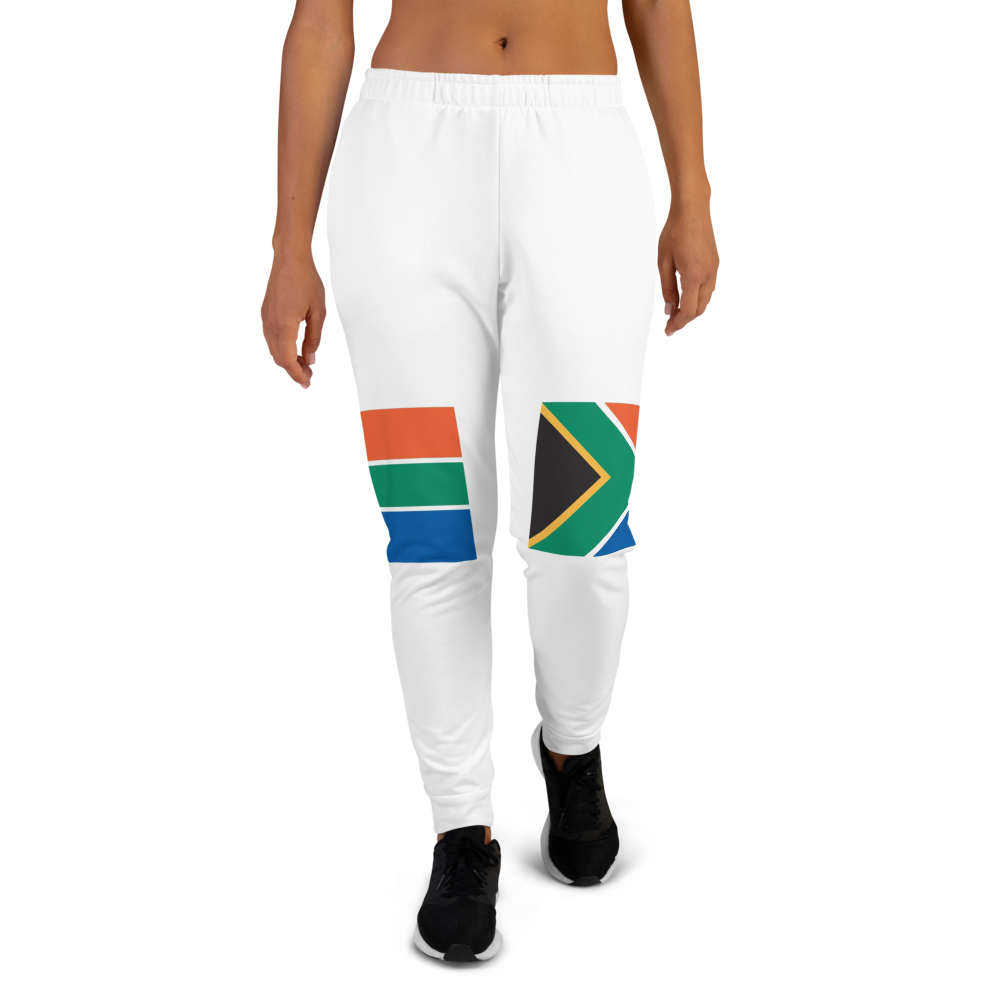 Green jogger pants inspired by the national flag of South Africa are included in my Volleybragswag collection and are available Spring 2021.