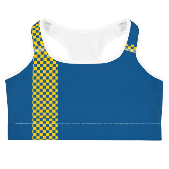 Sweden Flag Inspired Sports Bra and Shorts Outfits