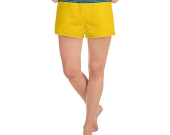 Sweden Flag Inspired Sports Bra and Shorts Outfits