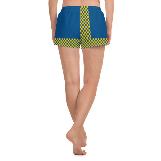 Sweden Flag Inspired Sports Bra and Shorts Outfits