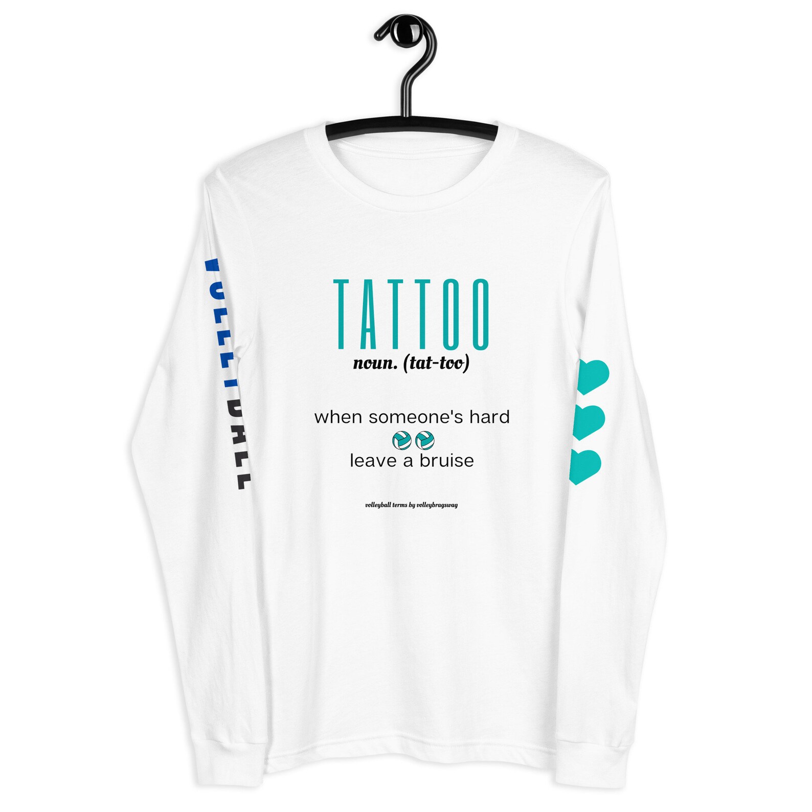 A tattoo is what happens when you get hit by a hard driven ball and the ball leaves a mark or a bruise on your skin. The mark is usually the shape of the ball, click to shop on Etsy