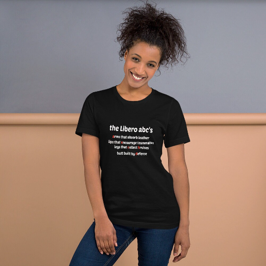 My Inspirational Volleyball Quotes For Liberos Like " The Libero ABCs" are one of my top selling libero shirts that come in cute colors and sold on my Volleybragswag Etsy shop, make good volleyball gifts for senior players in the specialized backcourt position.