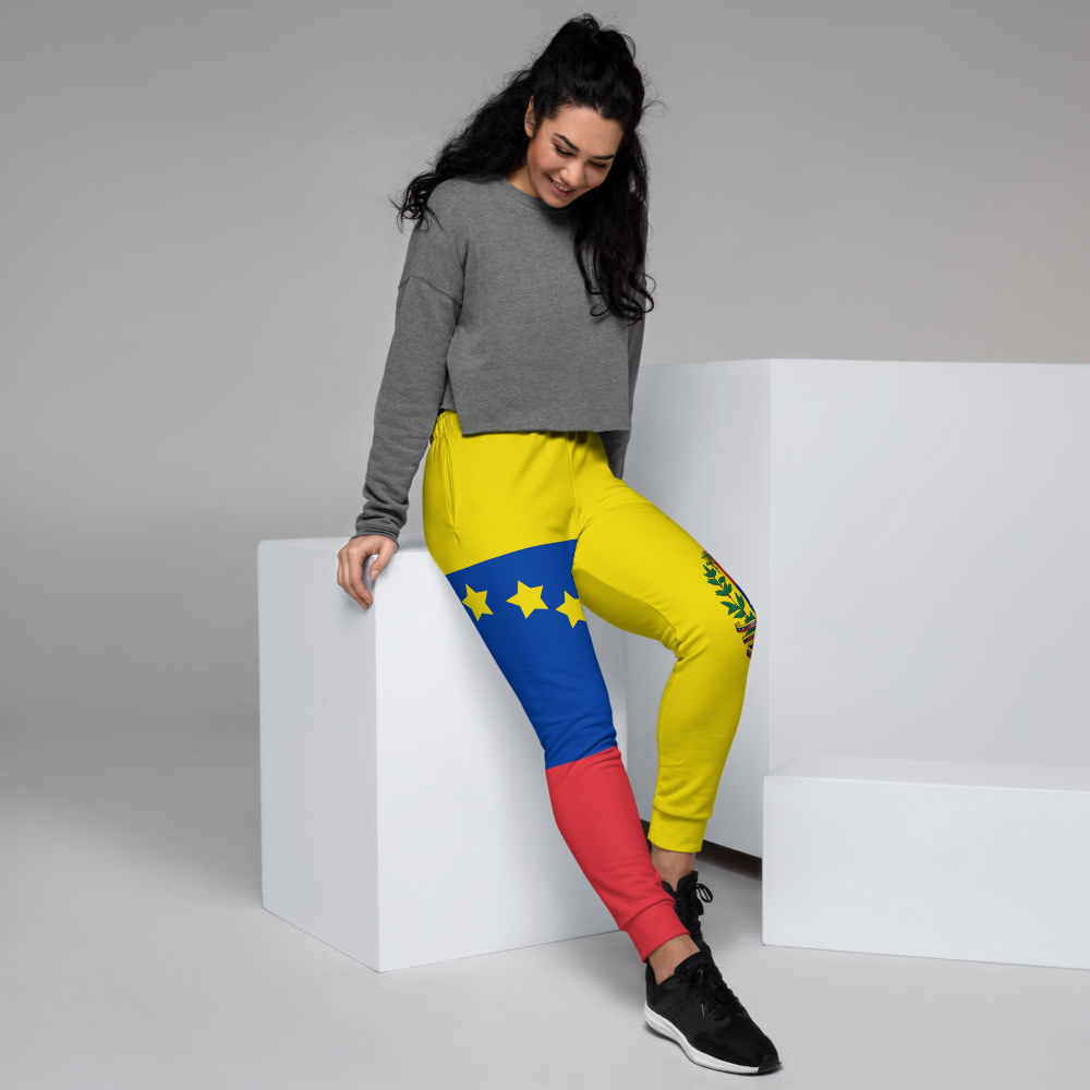 Yellow jogger pants inspired by the national flag of Venezuela by Volleybragswag.