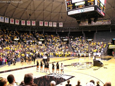 Wichita State volleyball team in Koch Arena