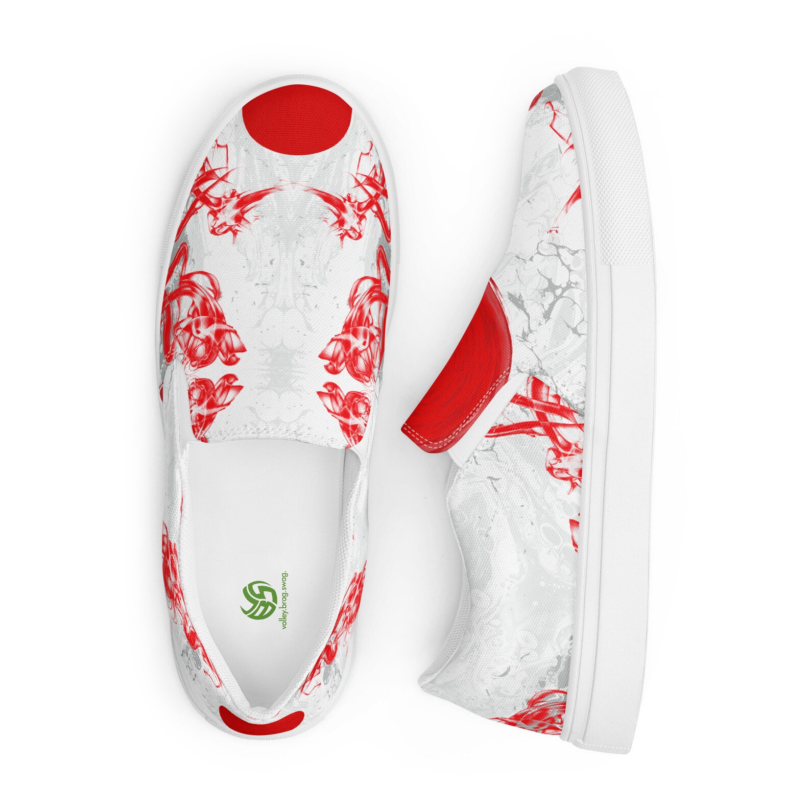 Team the red and white canvas slip on shoe with your favorite pair of jeans, shorts or dresses, to create an effortlessly chic fashion statement to create a vibe with your streetwear volleyball outfits.