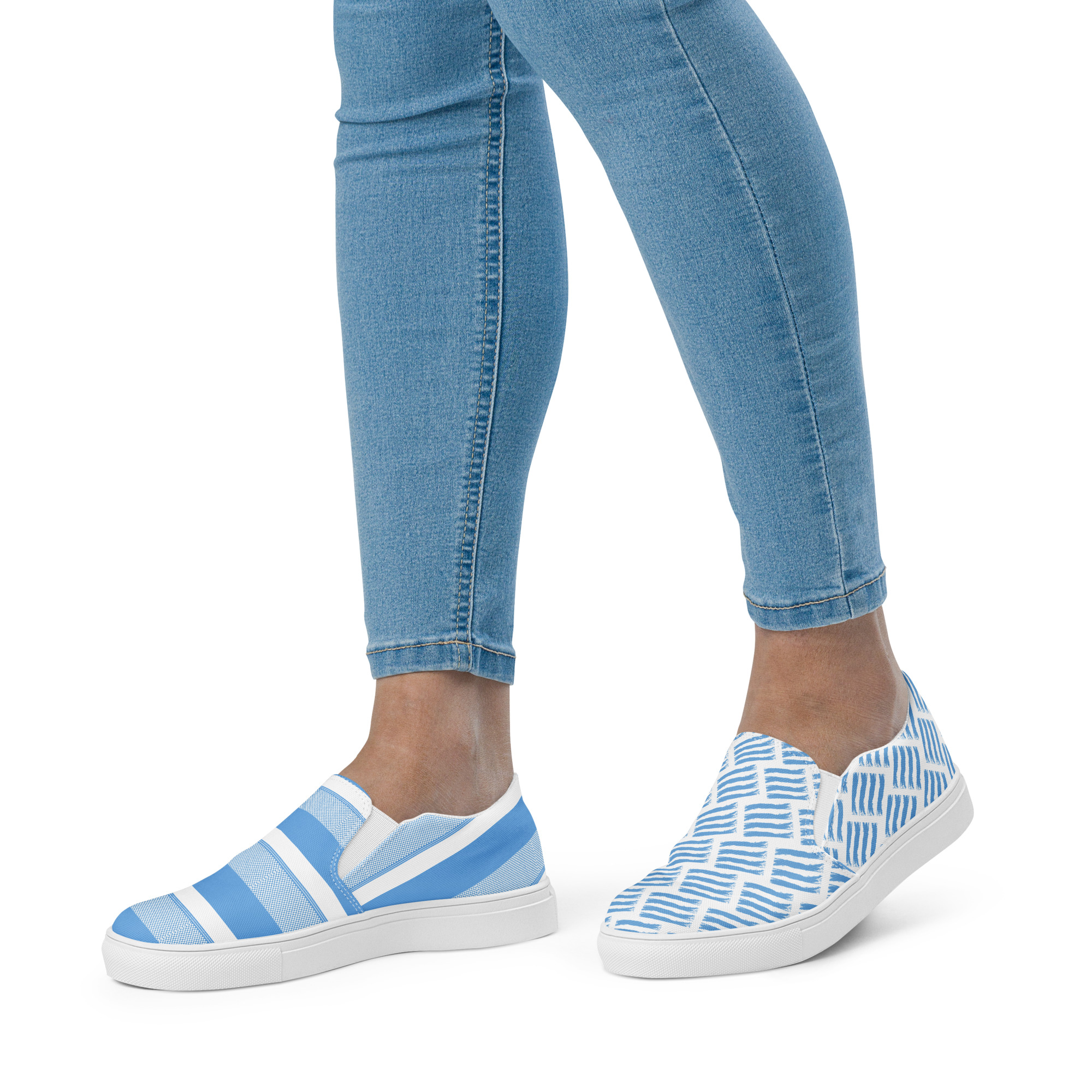 Introducing the "Argentinas" ...the light blue and white Women Slip on Canvas Shoes in the 2023 ACVKs shoe line.