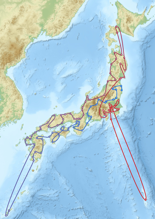 2020 Summer Olympics torch relay map