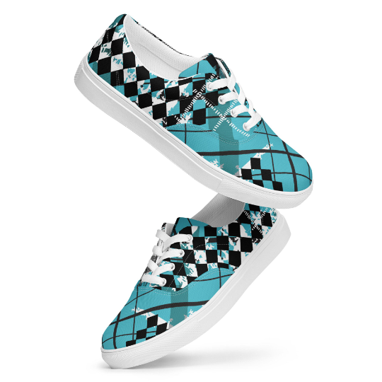 The "Turquoise Checkerboard Zebras" Slip on Canvas Shoes Women 2024 ACVK shoe line make good volleyball gifts for teenage girls.