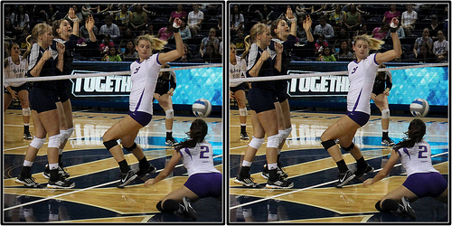 How to Communicate in Volleyball: East Carolina Offblocker Picking Up The Tip In Defense photo by Michael E. Johnston