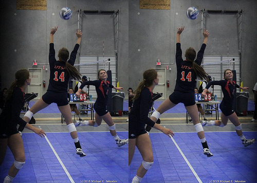 If you are the volleyball setter on your team, then you are in charge of directing the play for the offensive attack. Conference USA Tulsa volleyball setter in action  (photo Michael E. Johnston)