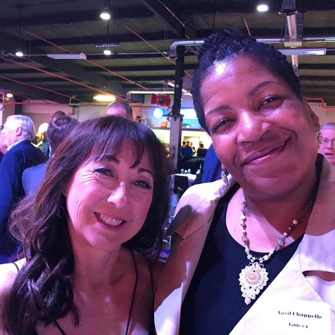 USA Volleyball setter, Debbie Green and April Chapple-Debbie Green America's first Olympic silver medalist ever (1984 Olympics) ..at the Southern California Indoor Volleyball Hall of Fame Induction