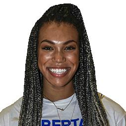 The portrait is of Ebony Nwanebu when she played for Serie A2 Italian Team ITAS CITTÀ FIERA MARTIGNACCO in 2019-2020. (Lega Pallavolo)