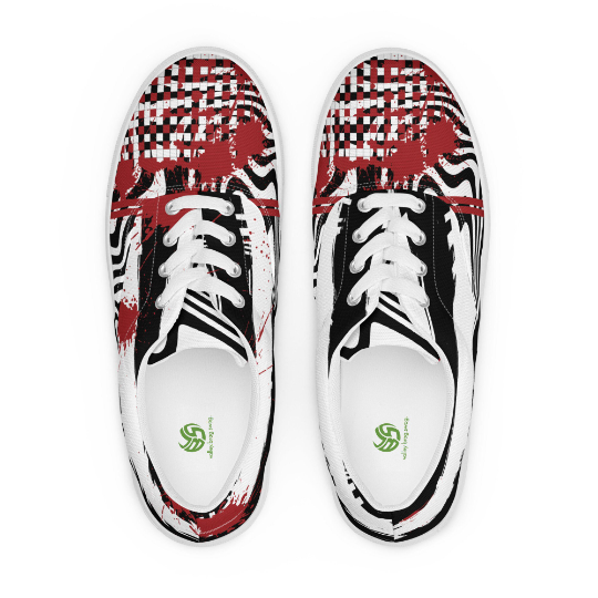 One of my gift ideas for volleyball players are a pair of black, white and red canvas lace-up shoes designed to bring awareness to the gun violence epidemic. 