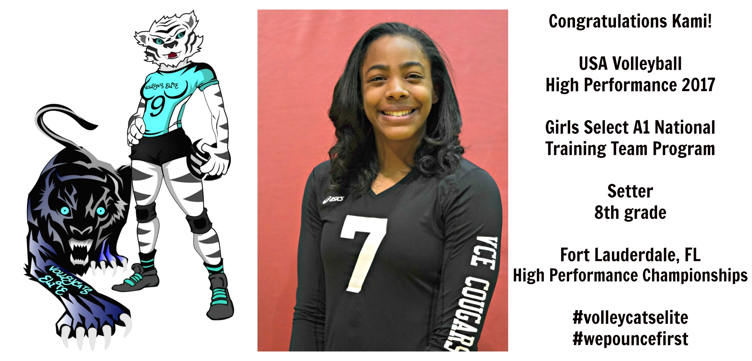 Three year semi private training client and regular Boot Camp volleyball class incoming freshman Kami Miner makes starting varsity roster at her California high school team.