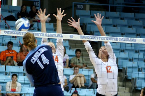 Types of Hits in Volleyball: "The wipe" this term describes the wiping action a spiker's arm motion will do when the player is aiming the ball for an opposing blocker's outside hand.