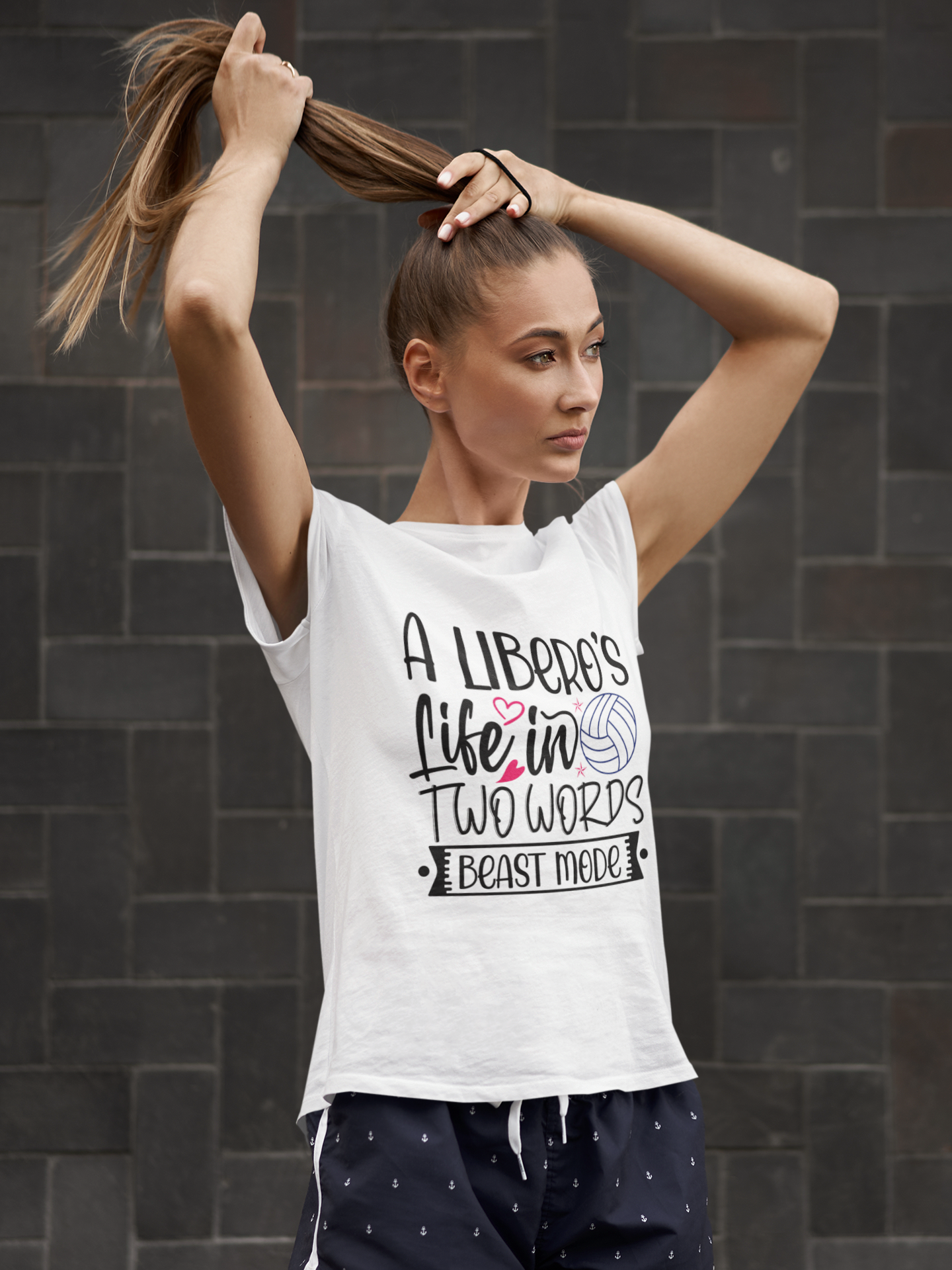 These girl volleyball shirt ideas by Volleybragswag have fun graphic designs meant to inspire and hype up backrow players like liberos and defensive specialists