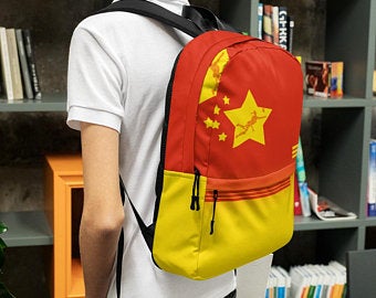 Really cute back to school backpacks inspired by the flag of China. Available on ETSY in my Volleybragswag shop. Get yours today!
