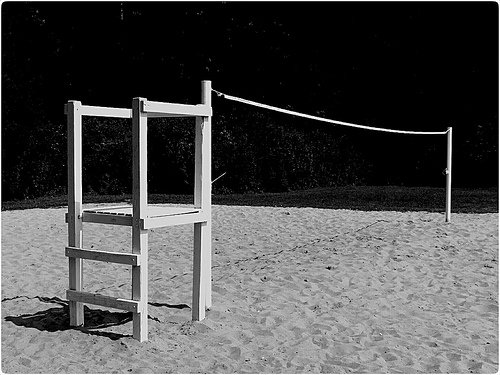 Volleyball Images: Beach Court in Black and White (Ken Mattison)