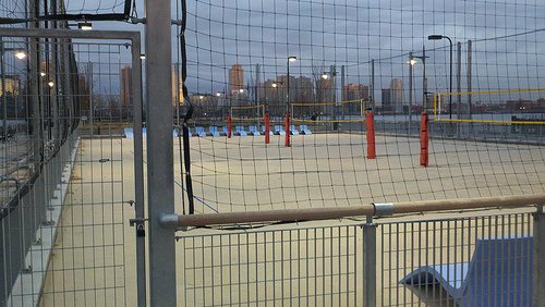Pictures of volleyball courts on the new Hudson River Piers by D. Norton