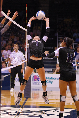 Volleyball Positions Outside Hitters The setter back sets to the right side hitter in Zone 2.