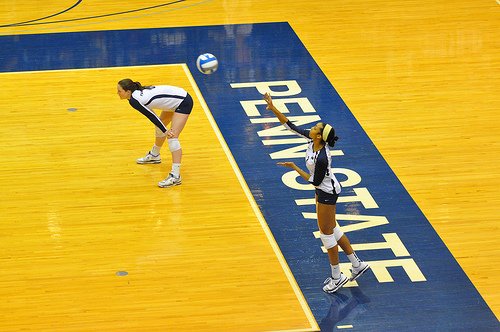 In this article I will teach you how to float serve, transforming your standing float or jump float serve into a consistent point scoring weapon so YOU become the tactical server known for analyzing the receiving team's passers during rallies in order to identify weak receivers or susceptible areas.

Big Ten Penn State Player Float Serving (photo by John O' Brien)