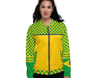 Bomber Jackets - Create A Cute Beach Volleyball Outfit With Brazil Flag Inspired Designs by Volleybragswag