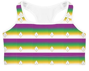 These gorgeous sports bras with colors inspired by the Brazilian flag are made from moisture-wicking material that stays dry during low and medium intensity workouts.