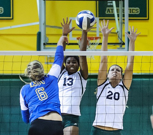 These six terms used in volleyball blocking practice are words and volleyball jargon coaches use to describe blocking technique used to stop an attack hit. (CE Andersen)