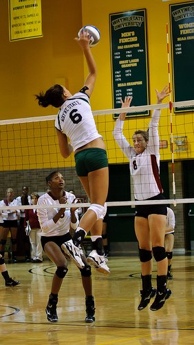 The volleyball spike approach is a set number of steps,  that a player makes to gather the speed and gain forward momentum needed to get in the air (CE Andersen)