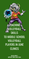 Coaching Volleyball Skills To Middle School Players in June Clinics