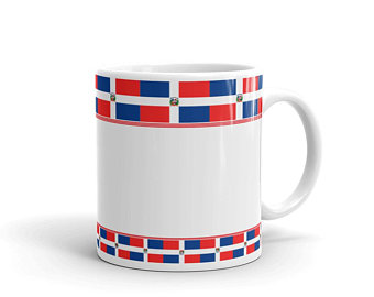 Gifts for volleyball players - Mugs inspired by the Dominican Republic flag by Volleybragswag. Click to shop now!