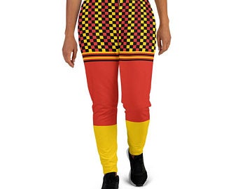 The Best Jogger Pants For Travel Are Colorful Womens Sweatpants with Pockets with designs inspired by the Tokyo Olympics World flags..(German flag inspired joggers)