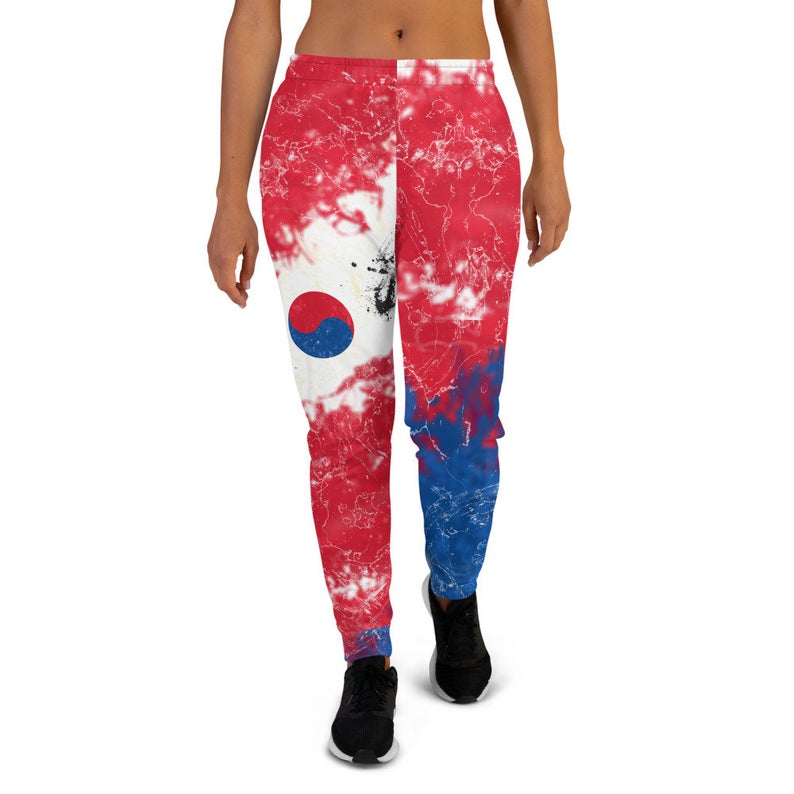 Volleybragswag Has Women's Sweatpants with Pockets That're Tie Dye Jogger Pants Inspired by the Korean Flag