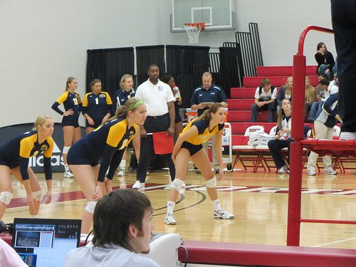 Service reception, or for a team to be "in  volleyball serve receive" means the non-serving team is on offense, ready to "receive the serve"