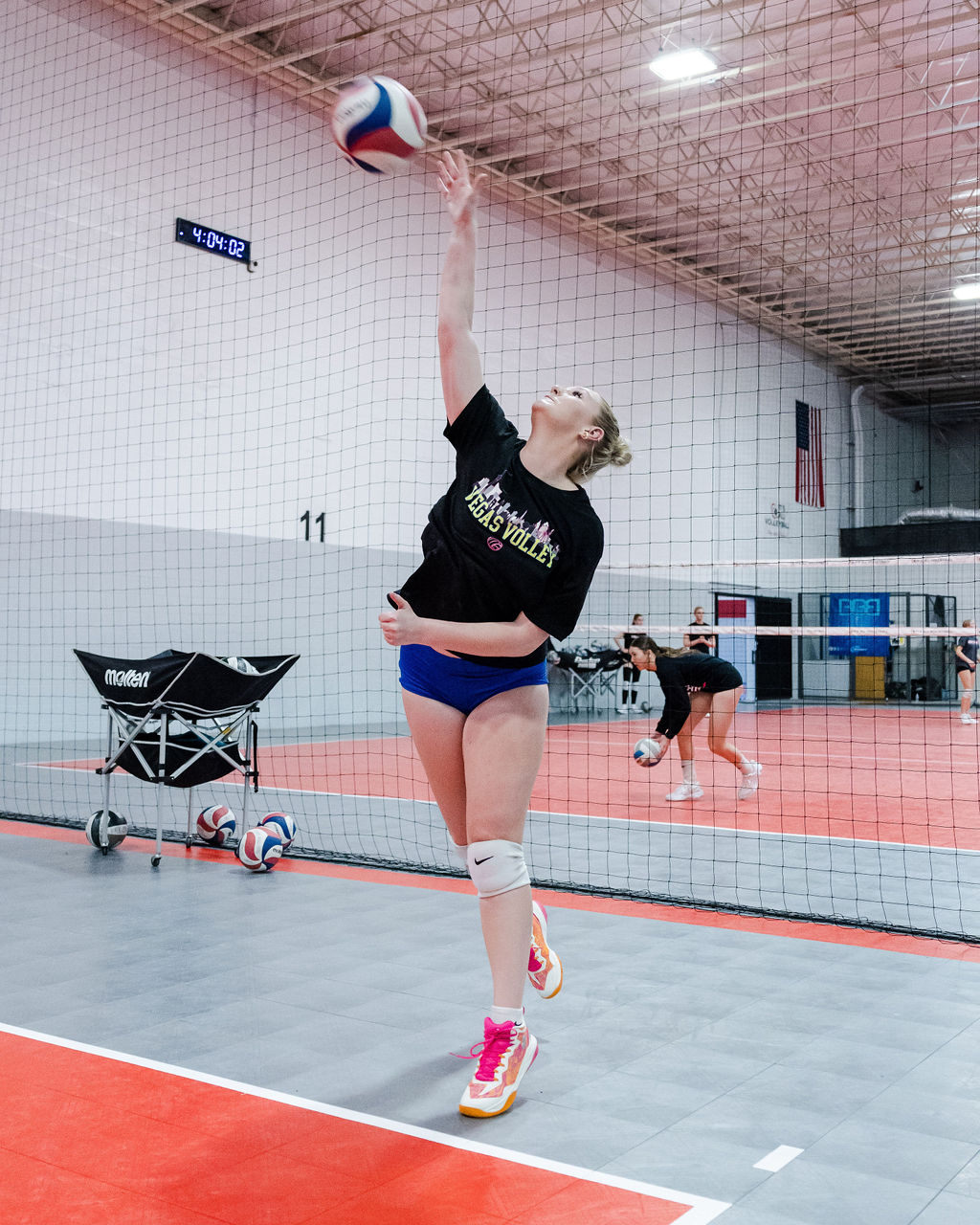 Watch Julie's peerfect form for the standing float serve as she has worked really hard on controlling her body parts during every movement while serving so that she can control the ball so it goes where she wants it to go and she can control the speed and location destination once it lands in the opposing court. 
middleblockerservingstandingfloatserve