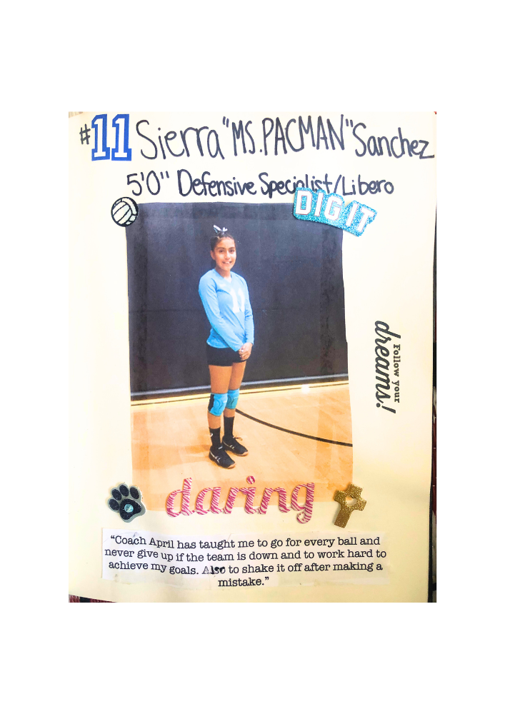 April Chapple Volleyball Coach Testimonials -

"Coach April has taught me to go for every ball and never give up if the team is down and tow work hard to achieve my goals. Also to shake it off after I make a mistake." Sierra Leone Sanchez