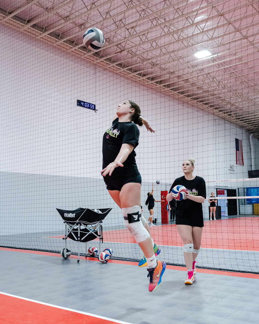 Volleyball Serve Types: I remind my players, that a strong lower-body push off the floor will help you lift up off the ground higher and will help you make an aggressive 'flat-hand stiff wrist" ball contact when you're mid-air during your jump float serve.