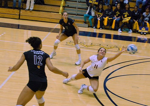 Rotation in Volleyball: Arizona State Volleyball Libero Plays Defense In Zone 6 photo by RRaiderstyle