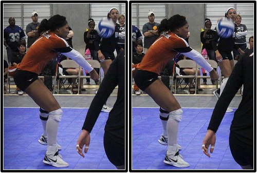 When you hips are the same height or higher than the ball its harder to control it and the ball shoots over the net instead of to the setter or you shank it so no one can get to it.