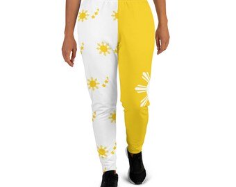 The Best Jogger Pants For Travel Are Colorful Womens Sweatpants with Pockets with designs inspired by the Tokyo Olympics World flags..(Philippines flag inspired joggers)