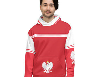 My colorful country flag inspired unisex oversized volleyball team hoodies by Volleybragswag are now sold on ETSY and are inspired by flags from Japan, Poland, like this volleyball design from Poland.